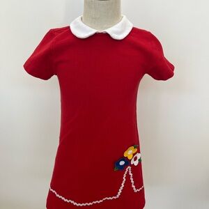 Florae Eleonora Red Dress with White Collar
